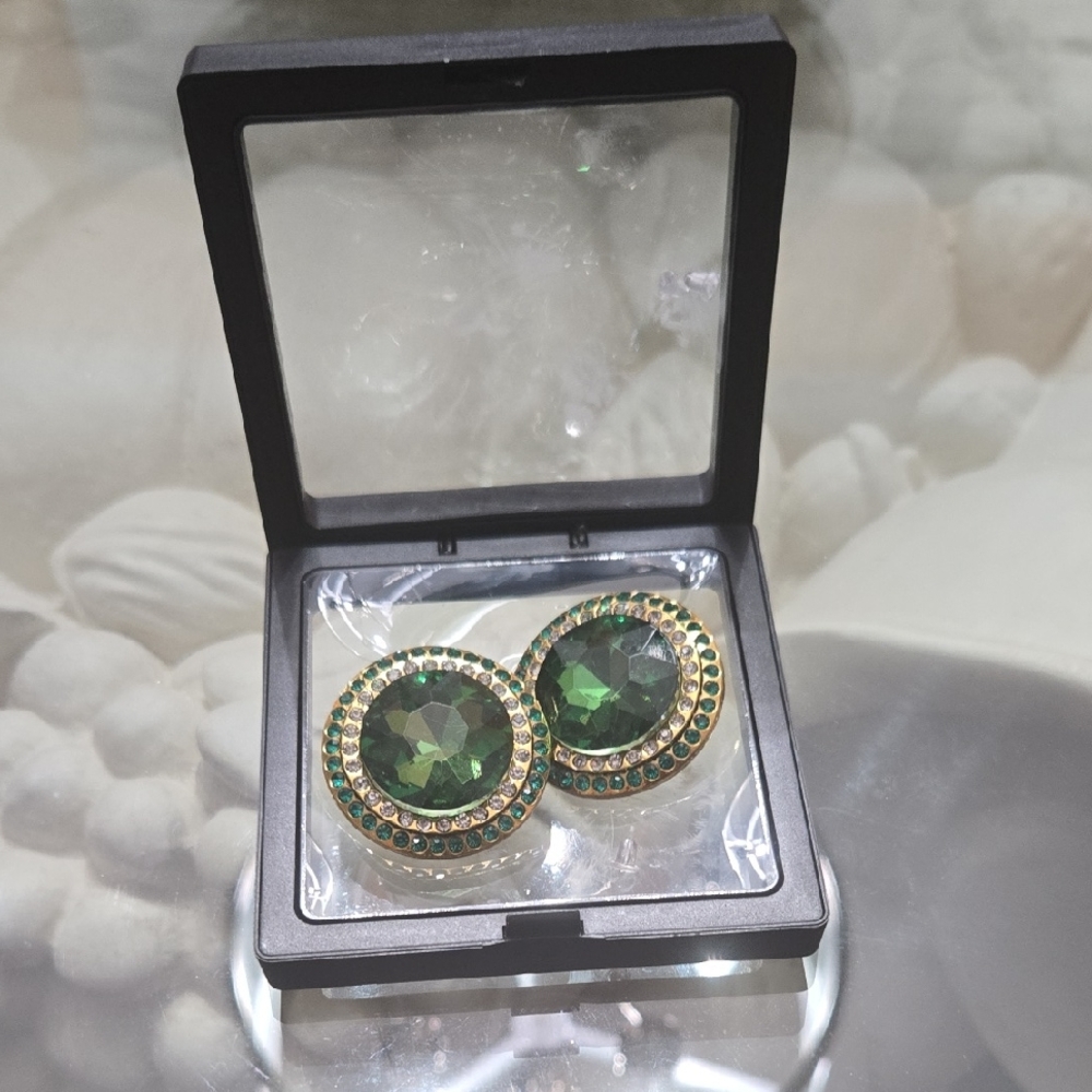Elegant Green Gemstone Earrings
